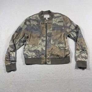 Marrakech Quilted Bomber Jacket XS Camouflage Camo‎ Zip Up Lightweight Coat